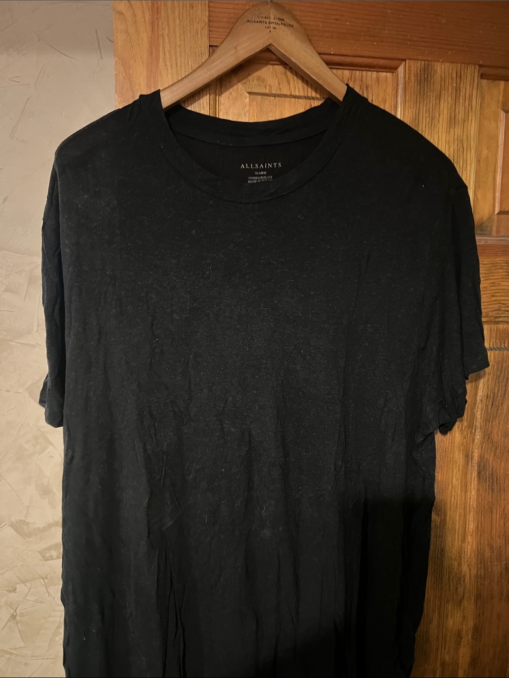 AllSaints Black Crewneck Short Sleeve Tee